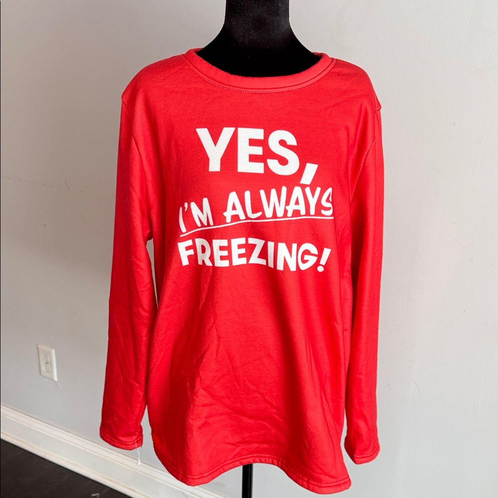 Red Long Sleeve Shirt-Fleece Sherpa Lined